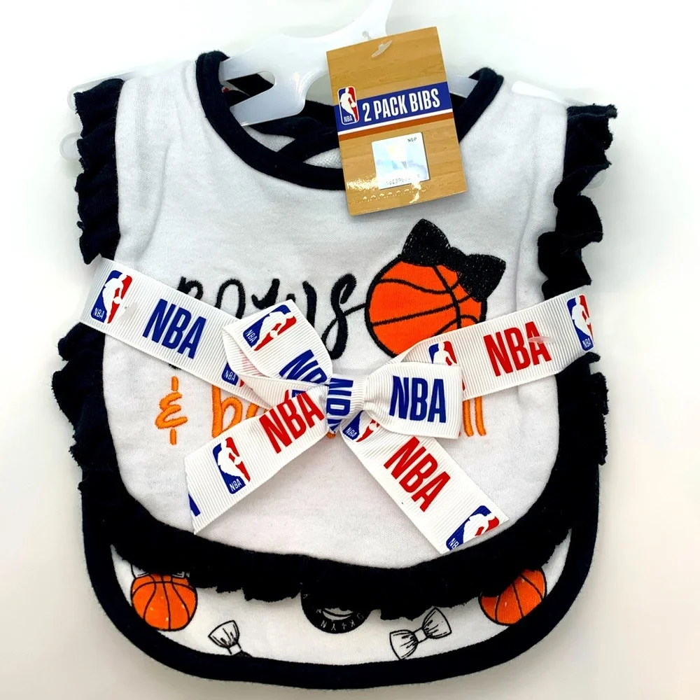 NBA NEW 2 Pack Future Baller Boys Baby Bibs NETS Team Fan Sports NY Brooklyn